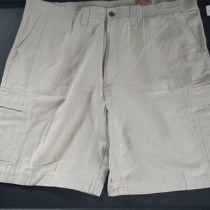 NWT The Foundry Supply Co. 44x 10" Flax Tencel Blend Cargo Shorts Summer Tan